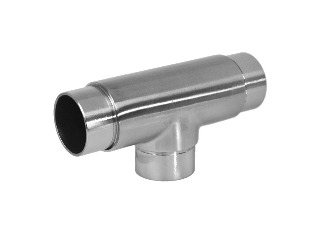 Spojka - přechod, T- kus na trubku  o průměru 42,4mm, broušená nerez K320/AISI304