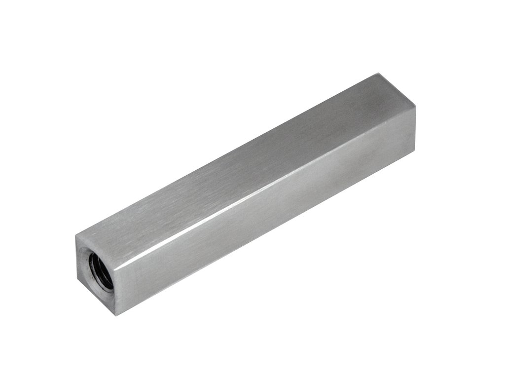 Čep (12x12mm, L: 68mm / vnitřní závit M6 - vnitřní závit M8x25mm), broušená nerez K320 / AISI304