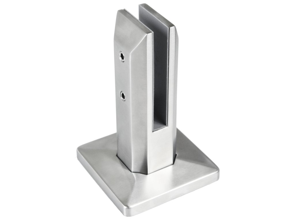 Nerezové vrchní kotvení pro skleněnou výplň max. 12,76mm, broušená nerez K320/AISI304