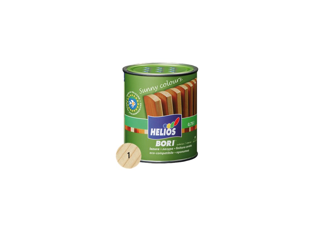 Laková lazura HELIOS BORI (bezbarvá) (750ml), použití: ochrana dřeva v intenteriéru a exteriéru