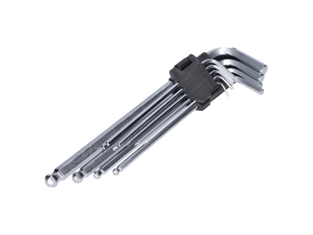 PROTECO sada imbusových klíčů 6-hran s kuličkou (9ks), extra dlouhé