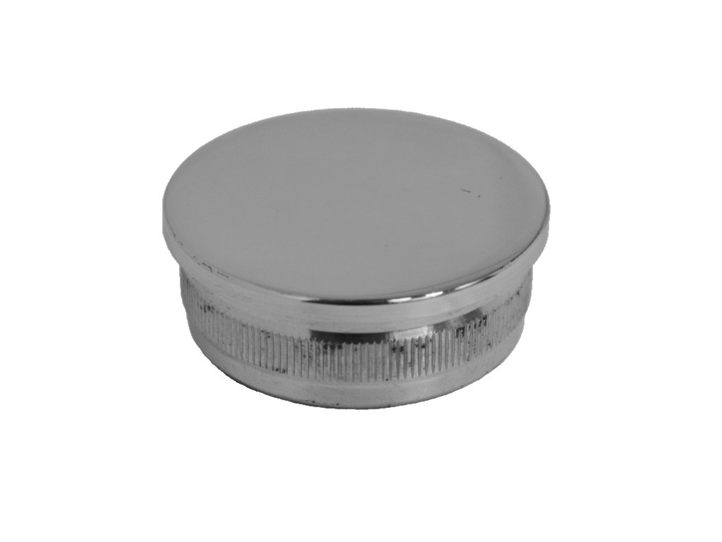 Ukončení - zátka na trubku kruhová, narážecí, plochá, leštěná nerez /AISI304 (Rozměry 33,7x2mm)
