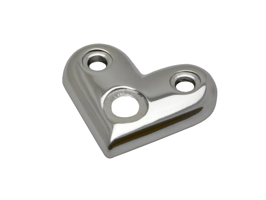 Dopojovací deska (úhel 90 °) na trubku o průměru 42,4mm, leštěná nerez AISI304