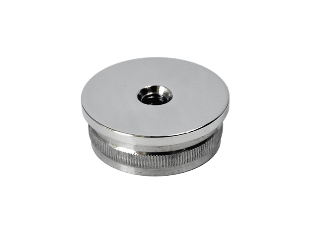 Spodek držáku madla (závit M8) na trubku průměr 42,4mm, leštěná nerez / AISI304