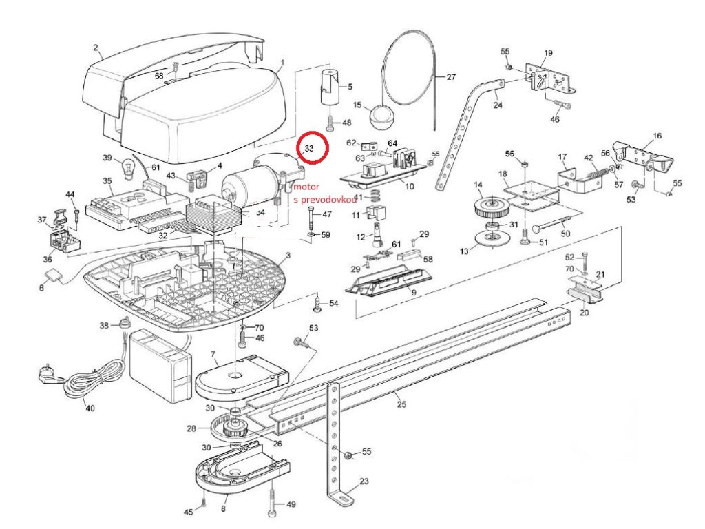 SPA04 motor s převodovkou pro SPIN21/ SPIN22