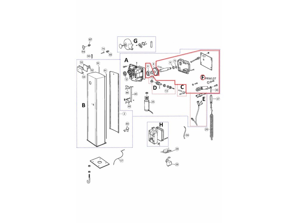 PRWL07 set na výměnu hřídele v převodovce pro WIL6, 1000hranná hřídel