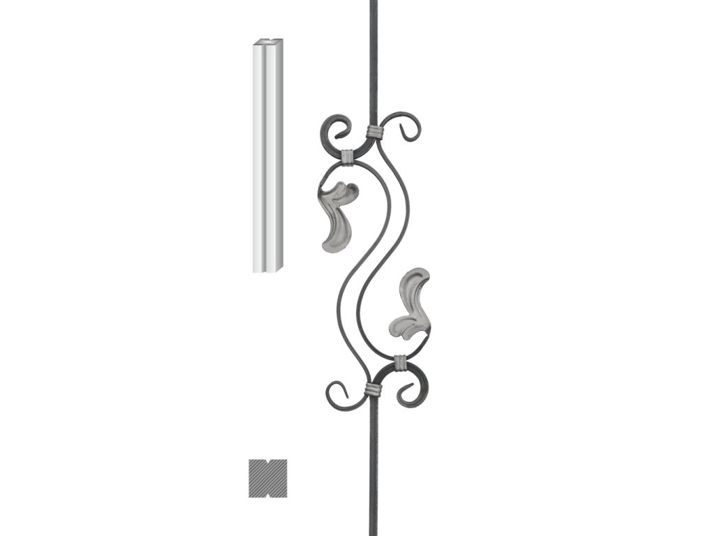 Tyč 12 x 12mm, 420 x 170mm, 800mm