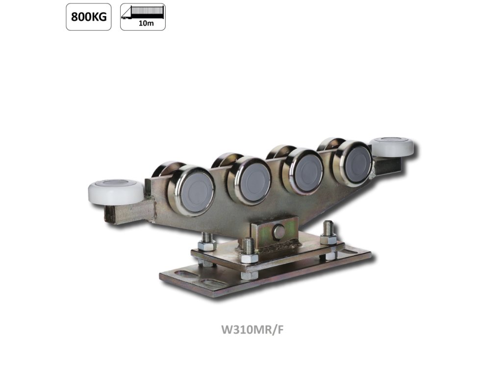 Vozík regulovatelný pro C-profil 80x80x5mm, ocelová kolečka 10ks, povrch-galvanické zinkování, pro bránu do 450kg, průjezd do 7m