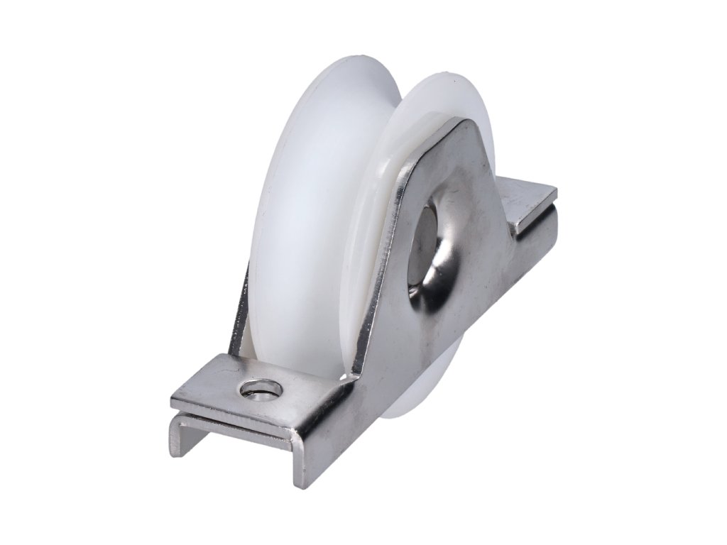 Kladka o průměru 78mm s nylonovým kolečkem pro zapuštění do jeklu, nosnost 200kg, nerez /AISI304