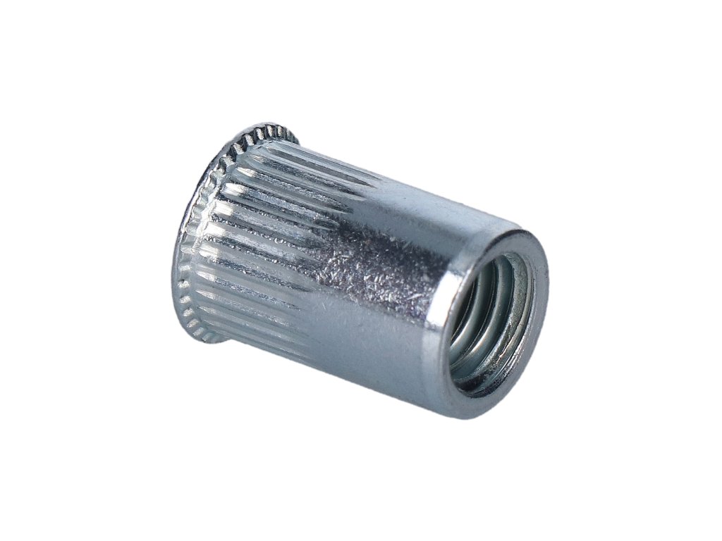 Nýtovací matice s mikro hlavou, rýhovaný dřík (Rozměry M3/9mm, Průměr 6mm)