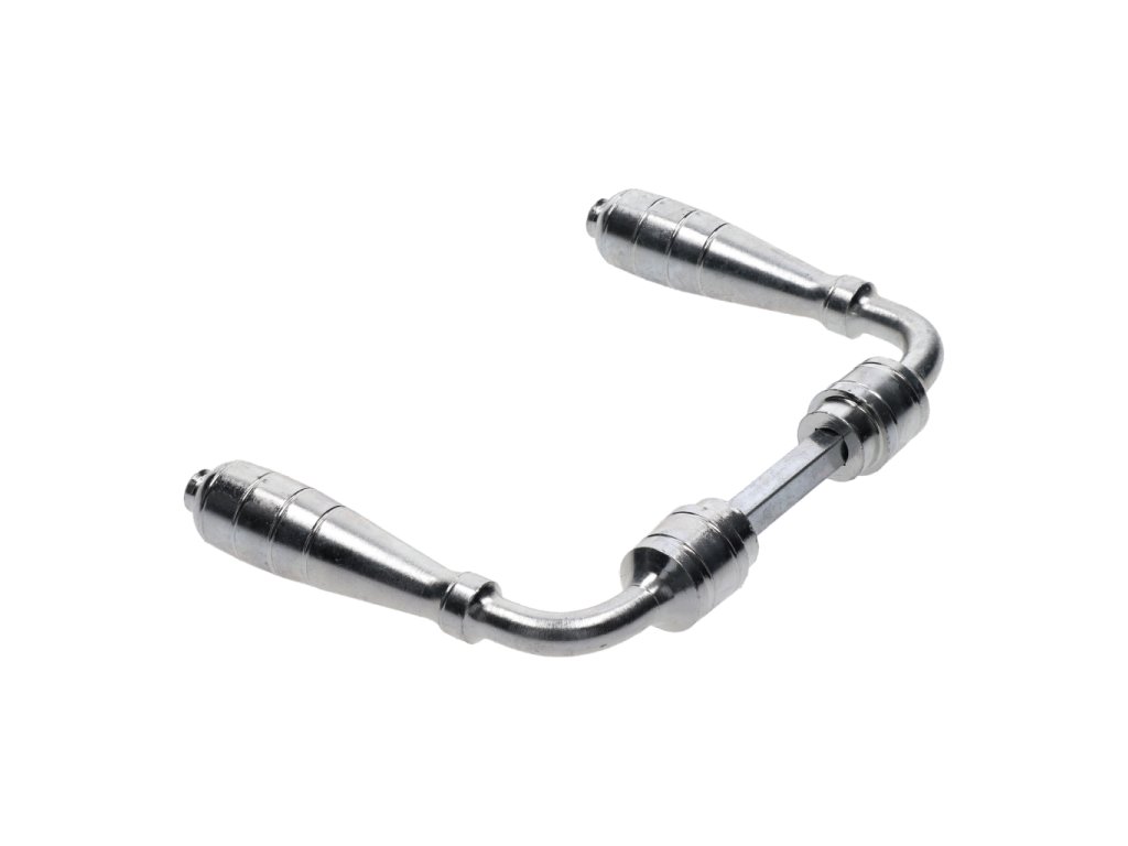 DO VYPRODÁNÍ ZÁSOB - Klika120x80mm, průměr 18mm, bílý zinek (pár)