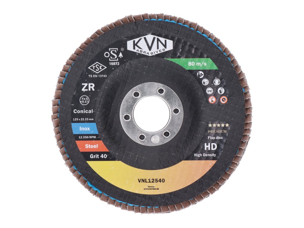 Prémiový lamelový kotouč na ocel a nerez, 125mm, zrno 40, extra hrubý PREMIUM