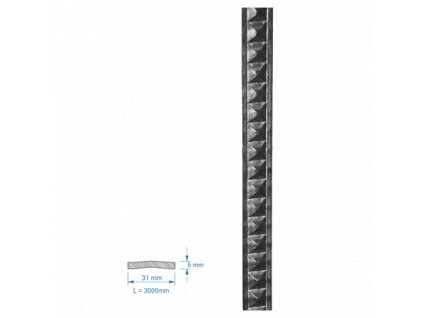 Madlovina vzorovaná 31x9mm, délka=3000mm