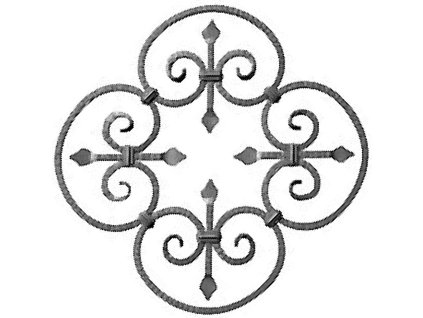 Kovářský ornament H 590 x L 590mm, 12x12mm