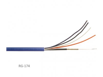 Koaxialní kabel RG-174, 50  ,4x0,50mm, měděné jádro, vhodný pro přopojení antény a řídící jednotky