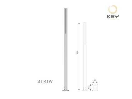 Venkovní LED osvětlení TOWER - bílá barva, vertikální instalace (do země), výška 1000mm, celohliníkové tělo