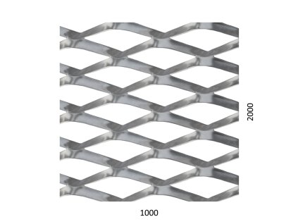Tahokov AL, kosočtvercové oko, neválcované: 85x35mm, můstek: 11mm (1000x2000x1,5mm), orientace oka: rozměr oka 85mm je rovnoběžný s rozměrem tabule 1000mm