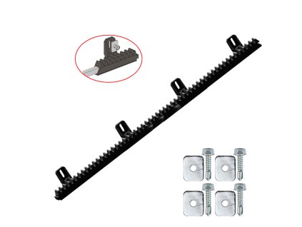 Hřeben nylon-kov s ocelovým jádrem 26x19mm, 4xúchyt+šrouby, délka 1000mm, do 400kg