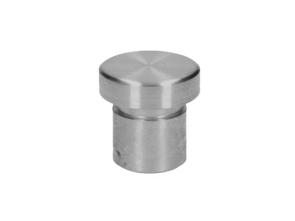 Ukončení - zátka na trubku kruhová k nalepení, průměr 12x1,5mm, broušená nerez K320/AISI304