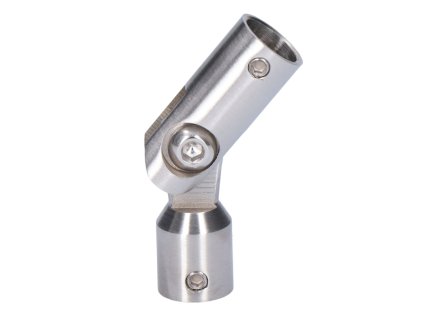 Spoj nastavitelný na trubku průměr 12mm (90-180°) s kloubem, broušená nerez K320/AISI30