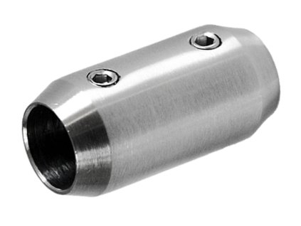 Spoj přímý (18/36mm/M5) na trubku průměr 12mm, broušená nerez K320/AISI304