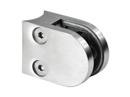 Svorka skla na trubku 50x40x26mm, broušená nerez K320/AISI304, balení neobsahuje gumičky na sklo (Průměr trubky 33,7mm)