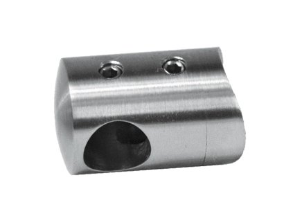 Držák tyče průměr=12mm (koncový-levý) na trubku průměr=42,4mm (30x22mm), broušená nerez K320/AISI304