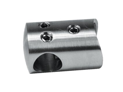 Držák tyče spojovací průměr=12mm přechodný na trubku průměr=42,4mm (30x22mm), broušená nerez K320/AISI304