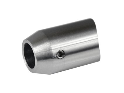 Držák tyče průměr=12mm koncový na naražení na trubku průměr=42,4mm (33x22mm), broušená nerez K320/AISI304