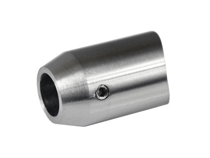 Držák tyče průměr=12mm koncový na naražení na trubku průměr=42,4mm (33x22mm), broušená nerez K320/AISI304