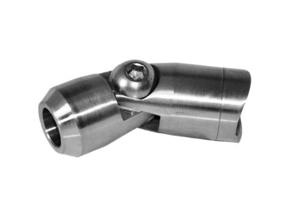 Držák tyče průměr=12mm nastavitelný s kloubem na trubku průměr=42,4mm (40x17,5x25mm), broušená nerez K320/AISI304