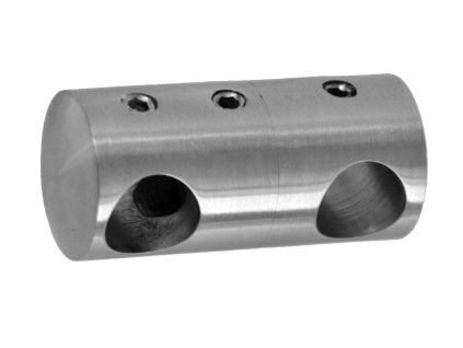 Držák tyče průměr=12/12mm přechodný-otočný (45x22mm), broušená nerez K320/AISI304