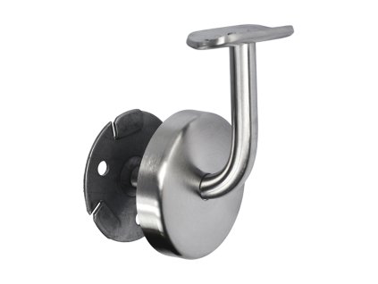 Držák madla na stěnu s krytkou kotvící desky, na trubku průměr=42,4mm, broušená nerez K320/AISI304