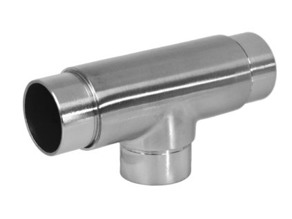 Spojka - přechod, T- kus na trubku  o průměru 42,4mm, broušená nerez K320/AISI304
