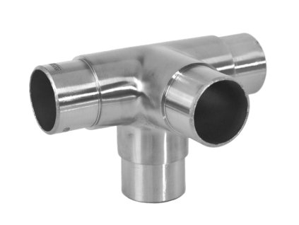 Spojka odbočovací - křížový kus na trubku o průměru 42,4mm, broušená nerez K320/AISI304