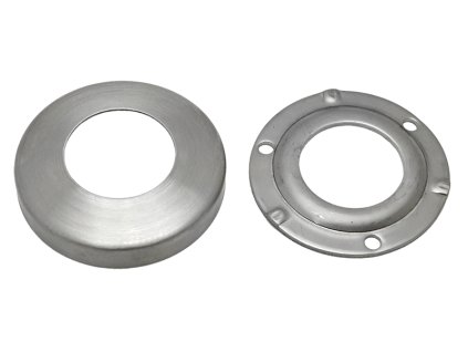 Kotevní deska s krytkou (set) na trubku D=42,4mm (D=85mm), nerez broušená K320 / AISI304