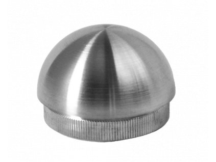 Ukončení - zátka na trubku kruhová, narážení, půlkulatá, průměr 42,4x2mm, broušená nerez K320/AISI304