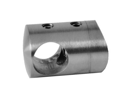 Držák tyče průměr=14mm na trubku průměr=48,3mm (30x22mm), broušená nerez K320/AISI304