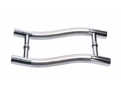 Nerezové madlo na dveře o průměru 25mm / délka 355mm, na sklo 8-12mm, leštěná / broušená nerez K320 /AISI304