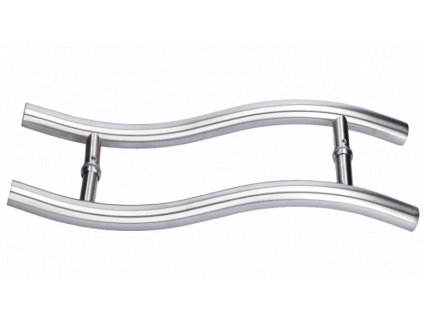 Nerezové madlo na dveře o průměru 25mm / délka 475mm, na sklo 8-12mm, leštěná / broušená nerez K320 /AISI304