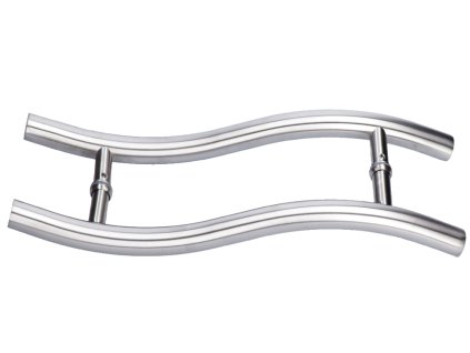 Nerezové madlo na dveře o průměru 25mm / délka 475mm, na sklo 8-12mm, leštěná / broušená nerez K320 /AISI304