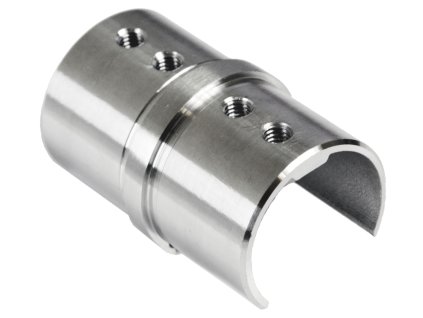 Přechod - přímý (průměr 42,4x1,5mm) na madlo 666.802.830, lepený spoj, broušená nerez K320 / AISI304
