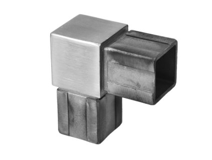 Spojka rohová (90 °) na jekl 40x40mm, broušená nerez K320/AISI304