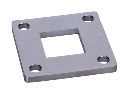 Kotevní deska (92x92mm), otvor: 40.2x40.2mm, broušená nerez K320 / AISI304