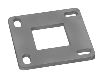 Kotvící plotna (90x90mm), otvor: 40,1x40,1mm, broušená nerez K320/AISI304