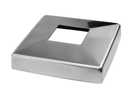 Kryt spodní příruby (108x108 / 25x1,5mm), otvor: 40,5x40,5mm, na profil 40x40mm, broušená nerez K320/AISI304