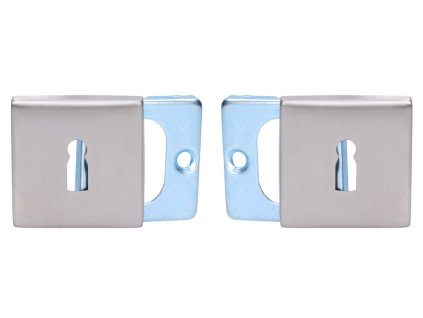 Čtvercová rozeta na dózickou vložku (53x53mm), bal.: 1 pár, broušená nerez K320 /AISI304, spodní část pozink