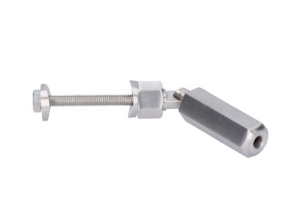 Úchyt pro nerezové lanko o průměru 4mm na trubku průměr 42,4mm, broušená nerez K320/AISI304