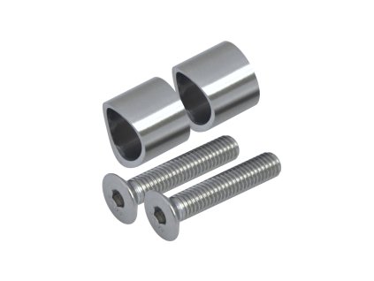 Přechod na vymezení vzdálenosti mezi sloupem průměr=42,4mm a kotevní deskou, průměr=20x2,0mm /L:15mm, vnitřní šroub: M8x40mm, broušená nerez K320 / AISI304, bal: 2ks
