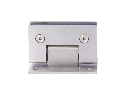 Závěs na skleněný dveřní systém, mezi stěnu a sklo, 90x53x62mm, tloušťka skla 8-10mm, broušená nerez K320/AISI304, samouzavírání +-15° a samozastavení +-90°
